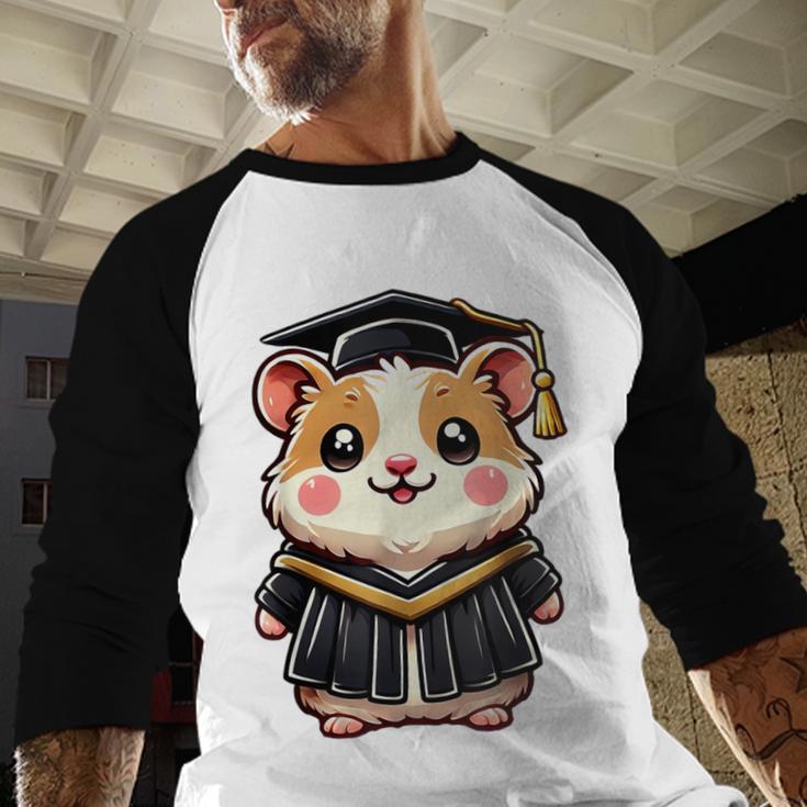 Cute Hamster Graduation Baseball Raglan Shirt