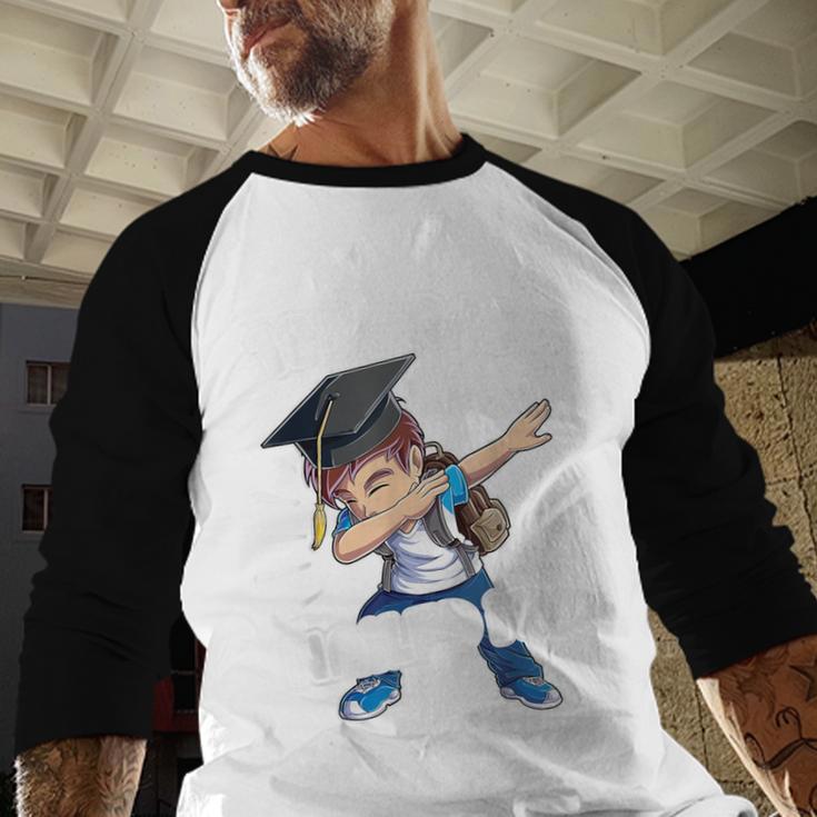 Dabbing Graduation Boy 1st Grade Class Of 2021 Nailed It Baseball Raglan Shirt
