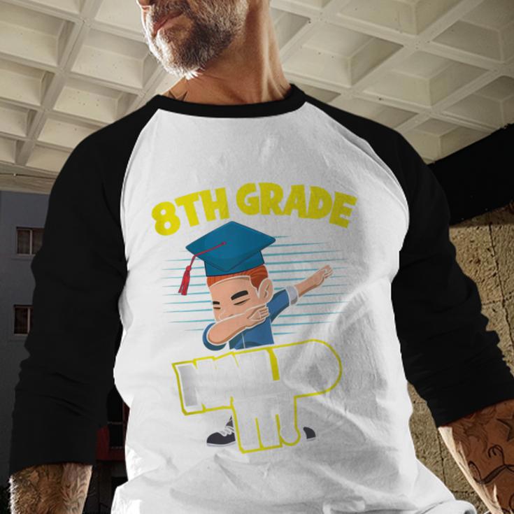 Dabbing Graduation Boy 8th Grade Class Of 2021 Baseball Raglan Shirt