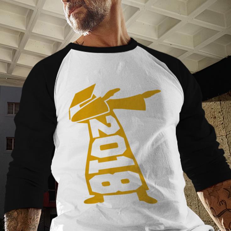 Dabbing Graduation Class Of 2018 T-Shirt School Colors Baseball Raglan Shirt
