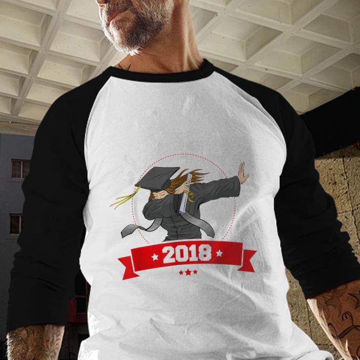 Dabbing Graduation Class Of 2018 Women Baseball Raglan Shirt