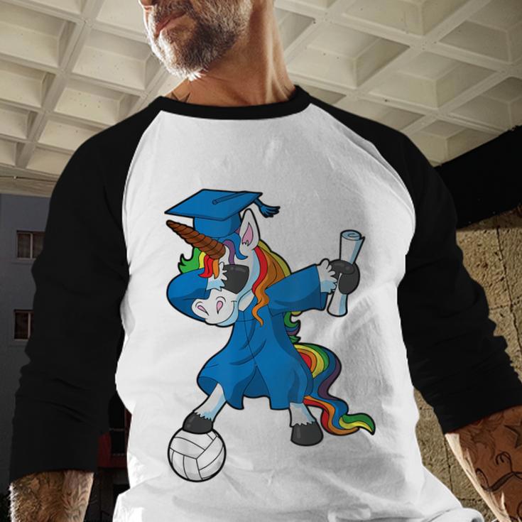 Dabbing Graduation Class 2023 Unicorn Volleyball Baseball Raglan Shirt