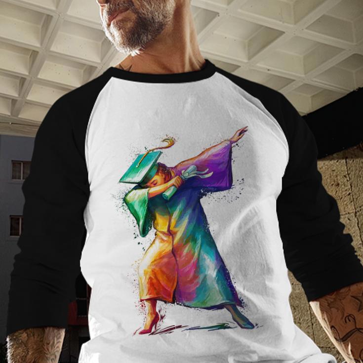 Dabbing Graduation Women Baseball Raglan Shirt