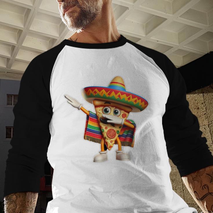Dabbing Mexican Pizza Dance Food Lover Graduation Baseball Raglan Shirt