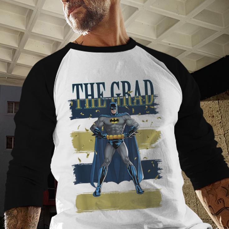 DC Comics Graduation Batman The Grad Power Stance Baseball Raglan Shirt