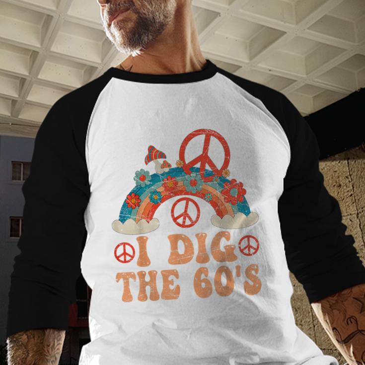 I Dig The 60s Aesthetic Nostalgia 1960's Retro 60s Party Baseball Raglan Shirt