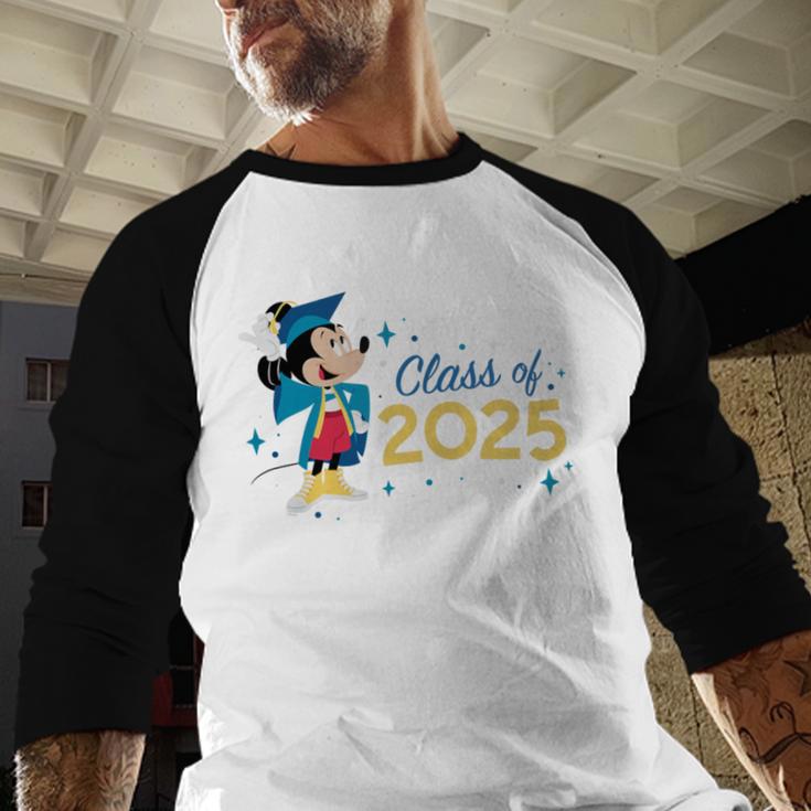 Disney Mickey Mouse Cap & Gown '25 Graduation Class Of 2025 Premium Tri-Blend Baseball Raglan Shirt