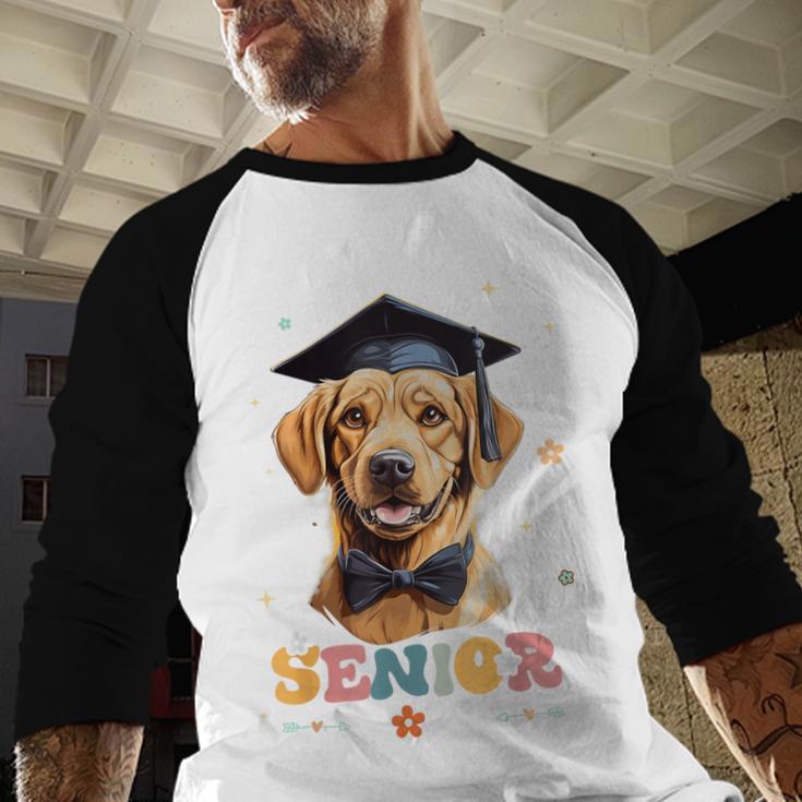 Dog Class Of 2024 Graduation Senior 2024 Men Women Girls Kids Baseball Raglan Shirt