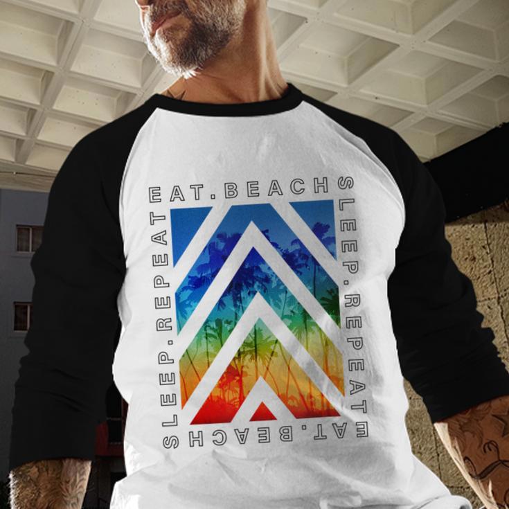 Eat Beach Sleep Repeat Summer Vacation Graduation Tees Men Women Kids Baseball Raglan Shirt
