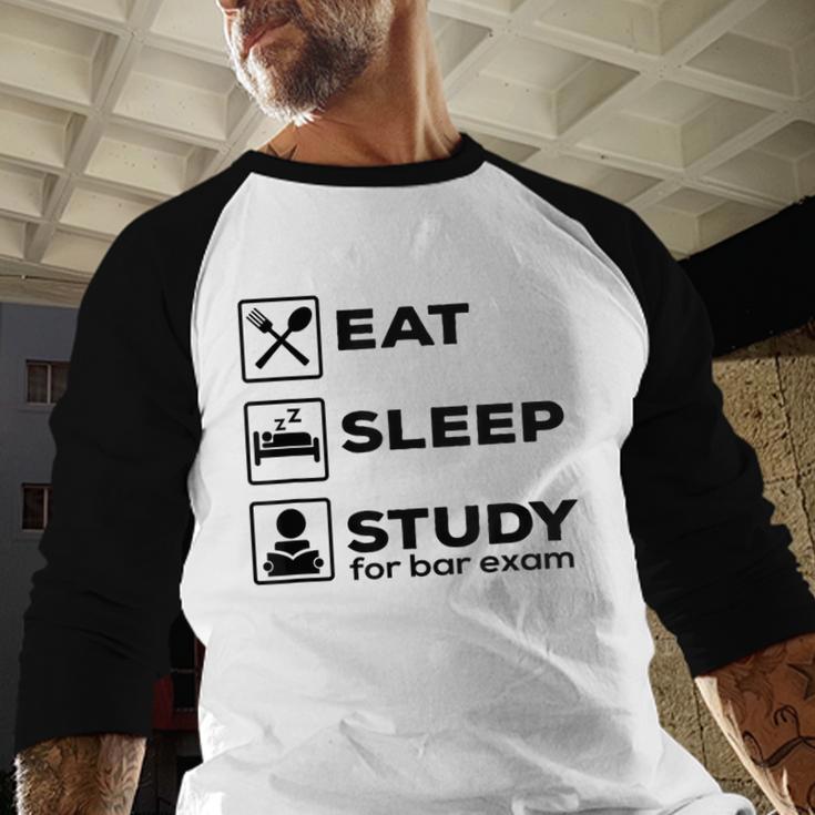 Eat Sleep Study For Bar Exam Lawyer Graduation Baseball Raglan Shirt