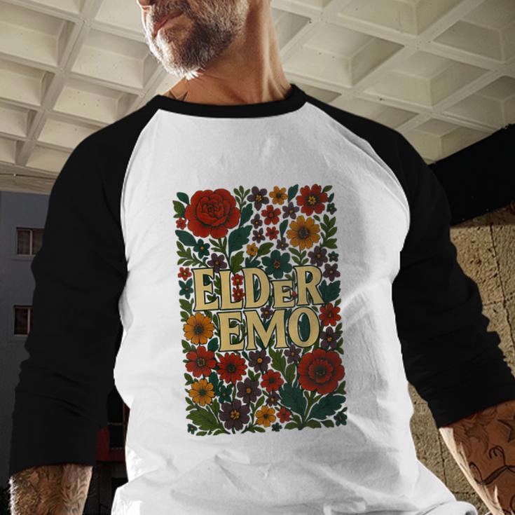 Elder Emo Floral Gothic Vintage Nostalgia Baseball Raglan Shirt Elder Emo Floral Gothic Vintage Nostalgia Baseball Raglan Shirt