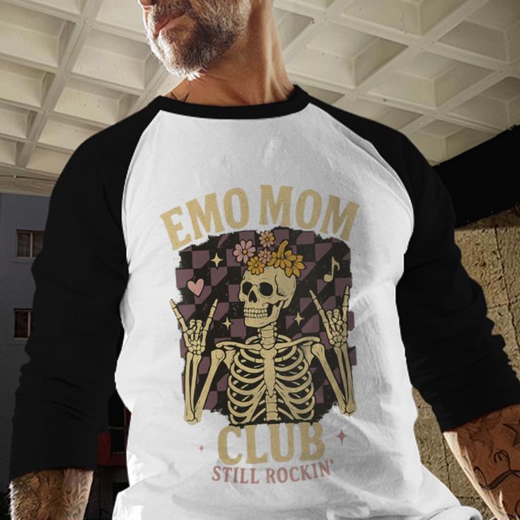 Emo Mom Club Still Rockin Skeleton Nostalgia Women Mother Baseball Raglan Shirt