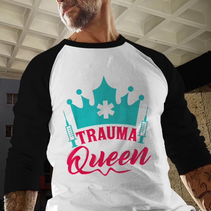 EMT Trauma Queen Paramedic Student T-Shirt Graduation Baseball Raglan Shirt