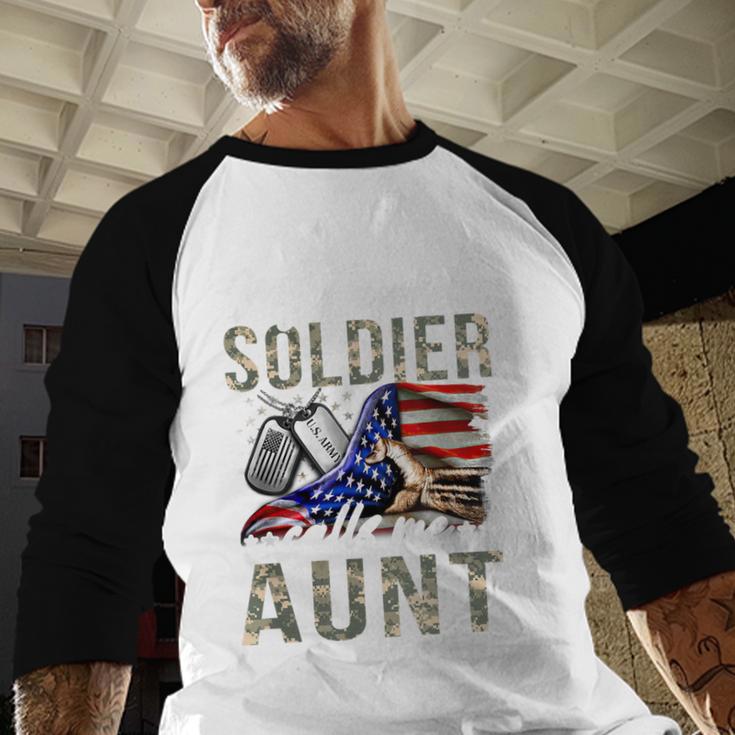 My Favorite Soldier Calls Me Aunt US Army Graduation Aunt Baseball Raglan Shirt