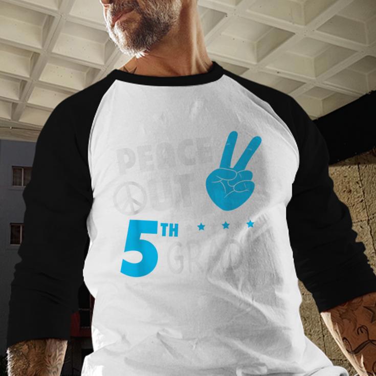 Fifth Grade Graduation Peace Out 5th Grade Boys Baseball Raglan Shirt