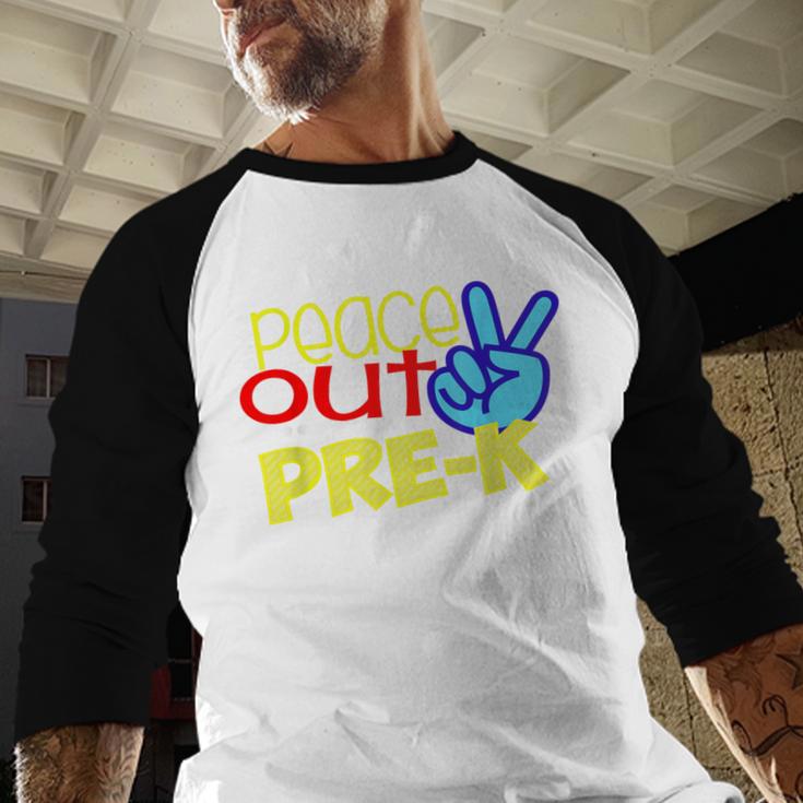 First Day Of School Shirt Peace Out Pre-K Graduation Kids So Baseball Raglan Shirt