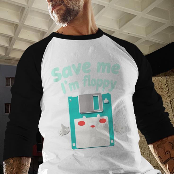 Floppy Disk Retro Tech Nostalgia Old School Computing Humor Baseball Raglan Shirt Floppy Disk Retro Tech Nostalgia Old School Computing Humor Baseball Raglan Shirt