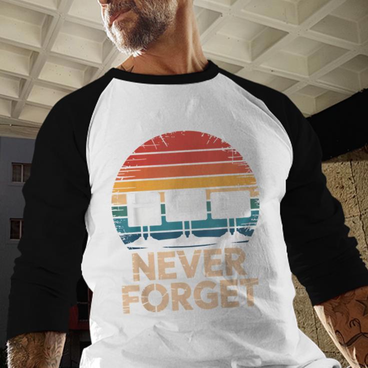 Floppy VHS Cassette Never Forget Retro 80s 90s Nostalgia Baseball Raglan Shirt