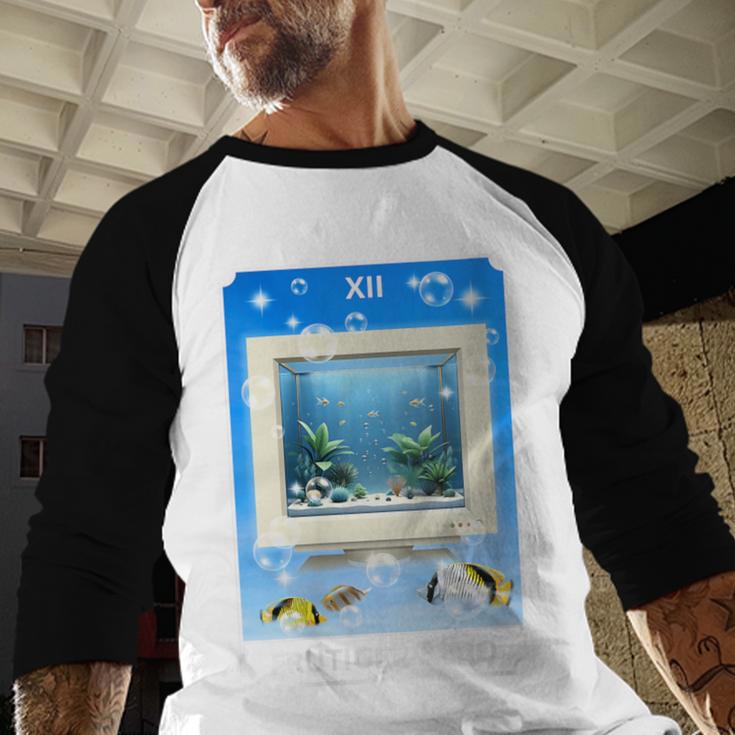 Frutiger Aero Aesthetic Tech Computer Aquarium Tarot Card Baseball Raglan Shirt Frutiger Aero Aesthetic Tech Computer Aquarium Tarot Card Baseball Raglan Shirt