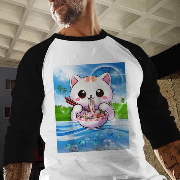 Frutiger Aero Aesthetic Tech Kawaii Ramen Cat Fishes Raglan Baseball Tee Baseball Raglan Shirt Frutiger Aero Aesthetic Tech Kawaii Ramen Cat Fishes Raglan Baseball Tee Baseball Raglan Shirt