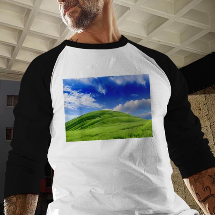 Frutiger Aero Meadow Aesthetic Y2k 2000s Ironic Nostalgic Baseball Raglan Shirt Frutiger Aero Meadow Aesthetic Y2k 2000s Ironic Nostalgic Baseball Raglan Shirt