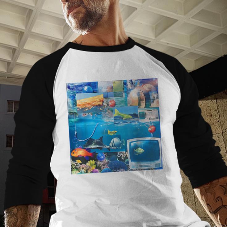 Frutiger Aero Retro Vibes Y2K Retro Grunge Baseball Raglan Shirt
