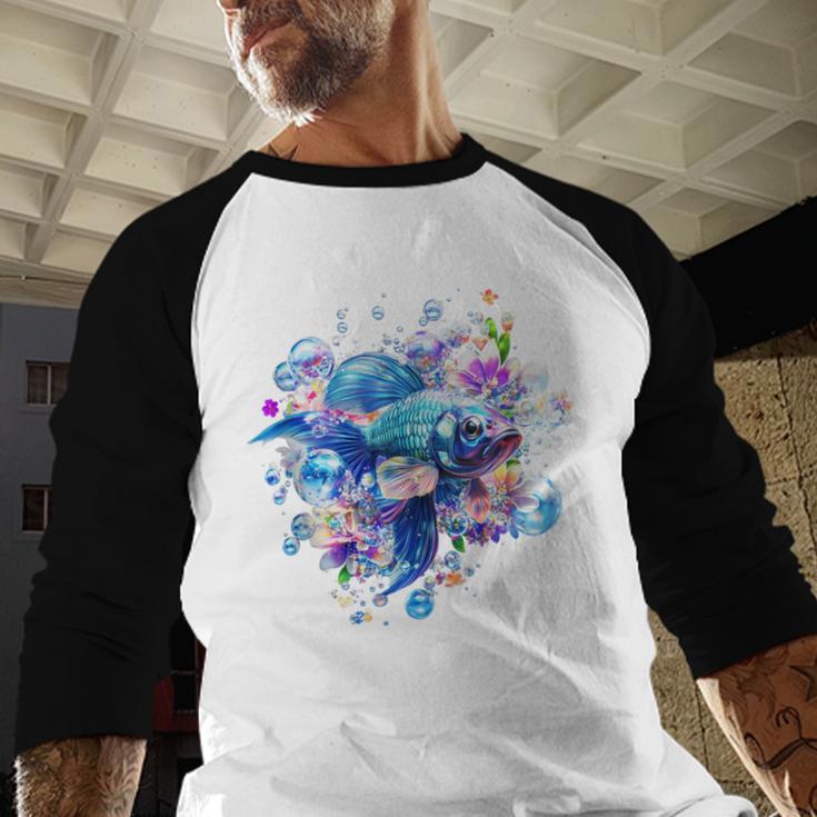 Frutiger Aero Y2K Fish Baseball Raglan Shirt