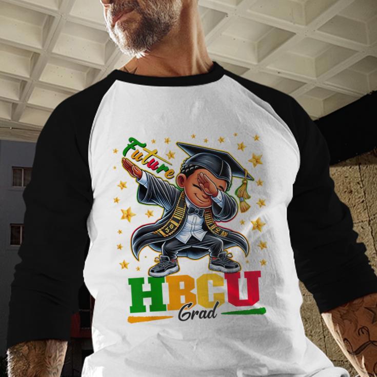 Future HBCU Grad Dabbing Kid Graduation For Boys Kids Baseball Raglan Shirt