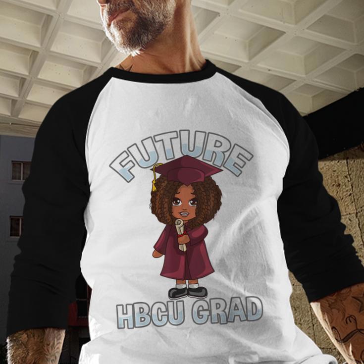 Future HBCU Grad Girl Wearing Graduation Gown Baseball Raglan Shirt