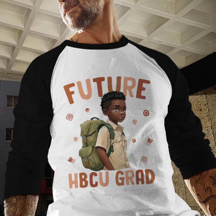 Future HBCU Grad History Month Graduation Boys Kids Baseball Raglan Shirt