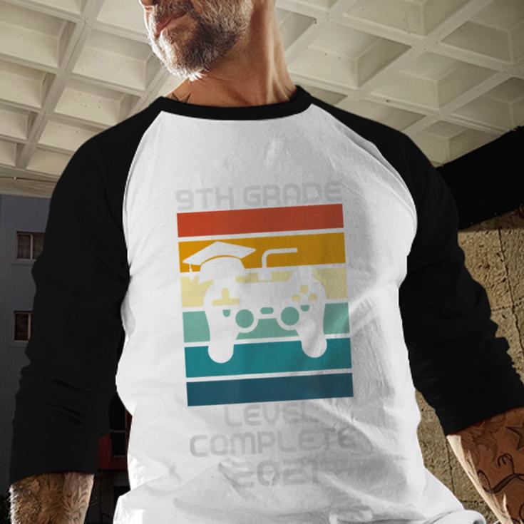 Gamer Graduation 2021 Retro 9th Grade Level Complete Baseball Raglan Shirt