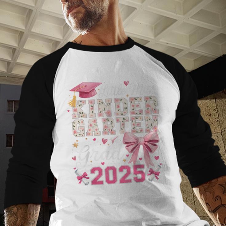 Girls Little Miss Kindergarten Grad 2025 Coquette Graduation Baseball Raglan Shirt