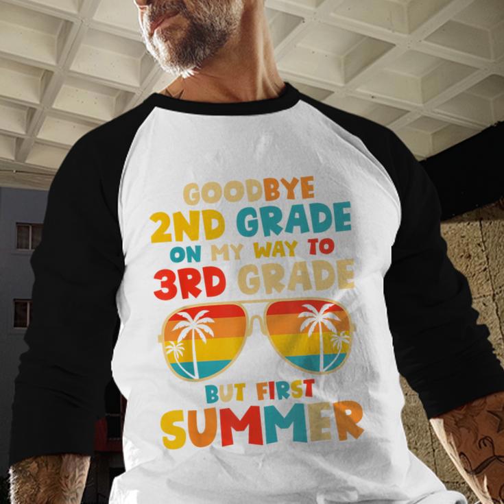 Goodbye 2nd Grade Graduation To 3rd Grade Hello Summer Kids Baseball Raglan Shirt