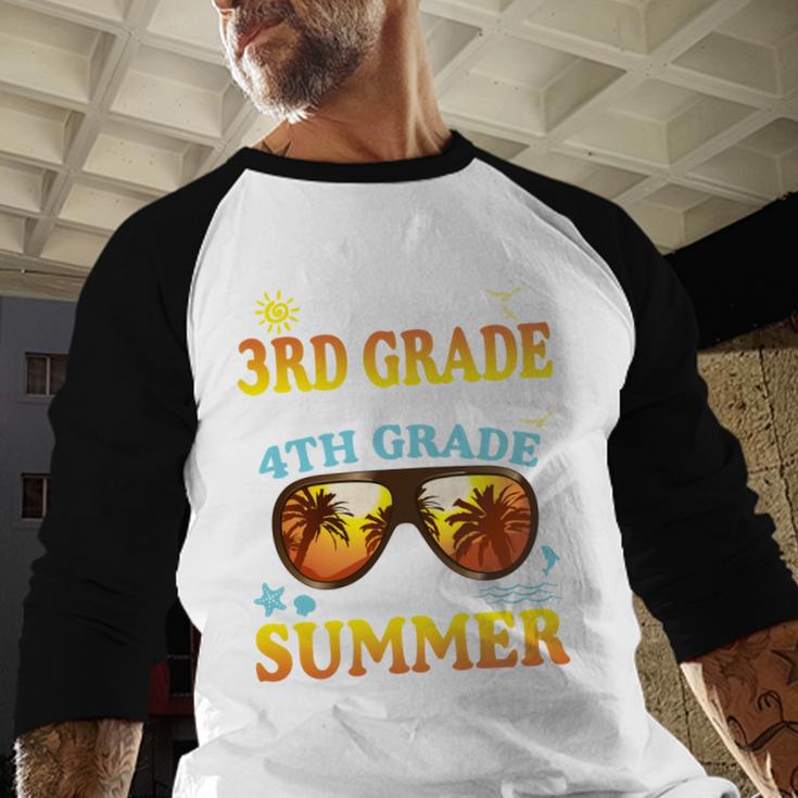 Goodbye 3rd Grade Graduation To 4th Grade First Summer Beach Baseball Raglan Shirt