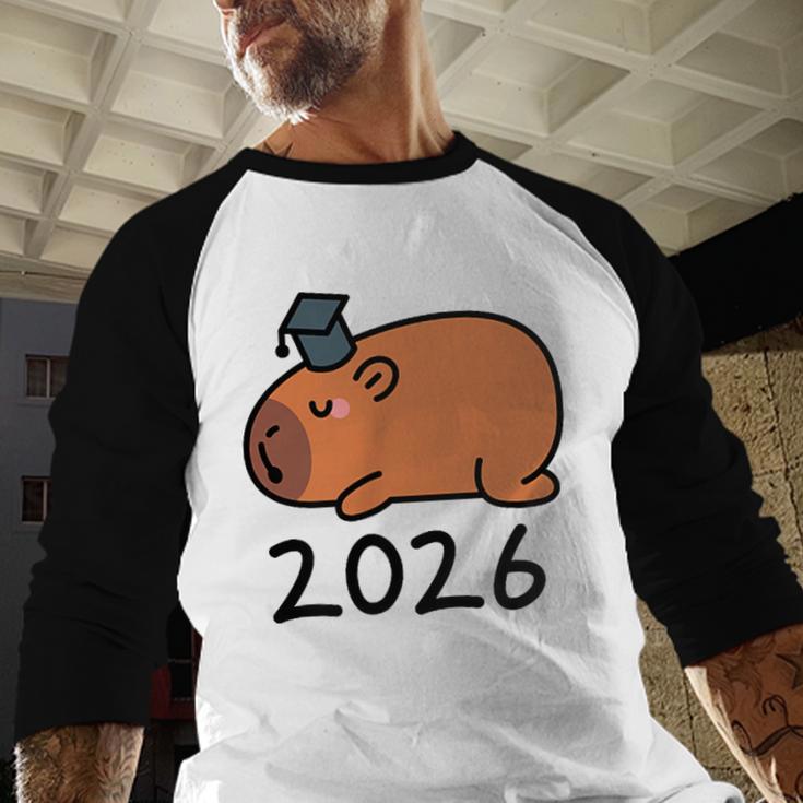 Grad Class Of 2026 Capybara Graduation Graduated Kids Baseball Raglan Shirt