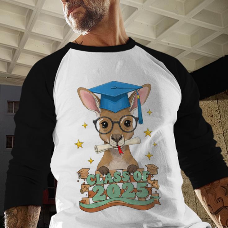 Graduate Kangaroo Class Of 2025 Kids Graduation Baseball Raglan Shirt
