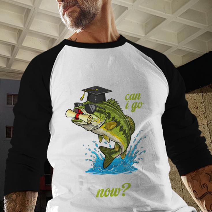 I Graduated Can I Go Fishing Now 2025 Graduation Fisher Baseball Raglan Shirt