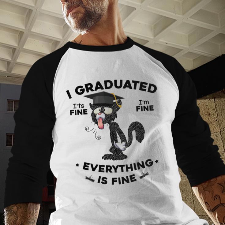 I Graduated Graduate Class 2025 Cat Graduation Baseball Raglan Shirt