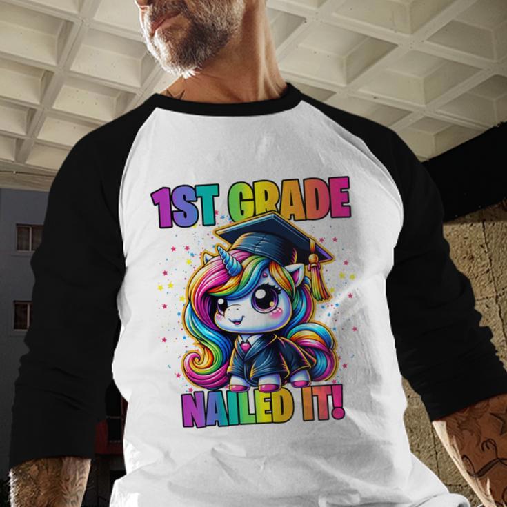 Graduation 1st Grade Unicorn Nailed It Girls Grad Magical Baseball Raglan Shirt