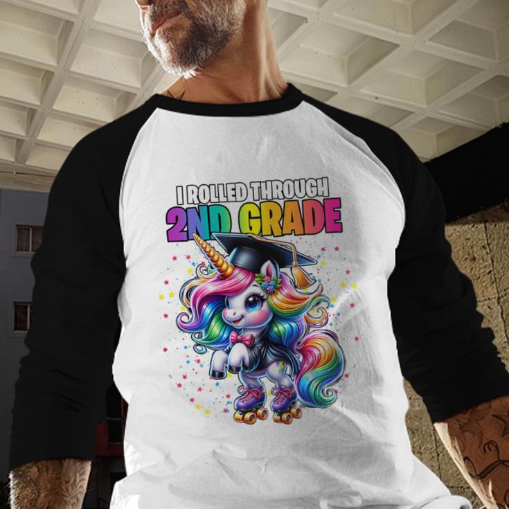 Graduation 2nd Grade Unicorn Roller Skate Girls Grad Baseball Raglan Shirt