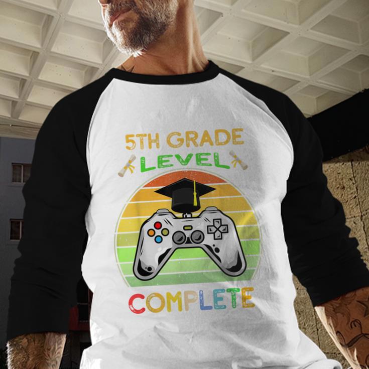Graduation 5th Grade Level Complete Gamer Class 2021 Gaming Baseball Raglan Shirt