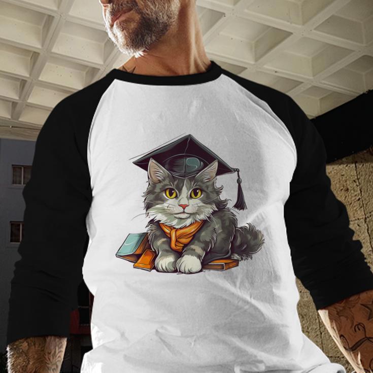 Graduation Cat Graduation Present For Graduate Grad Baseball Raglan Shirt