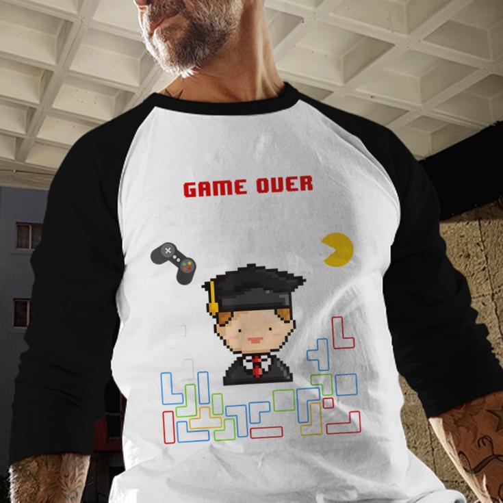 Graduation Class Of 2018 Game Over 8-Bit Gamer Baseball Raglan Shirt