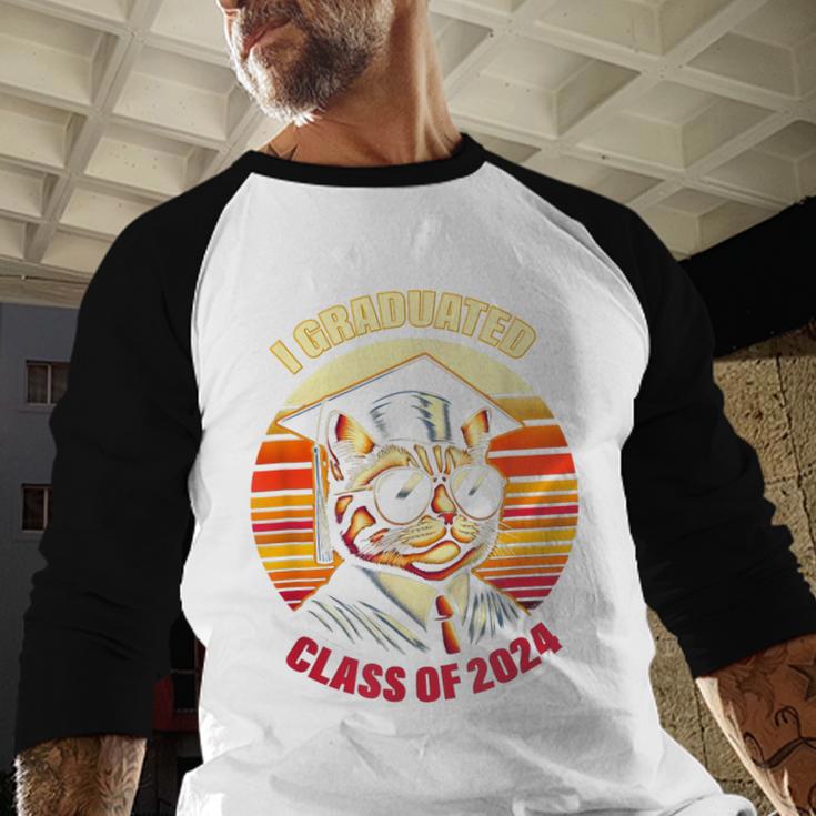 Graduation Day 2024 Graduate For School Degree College Cat Men Women Baseball Raglan Shirt