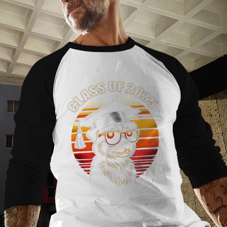 Graduation Day 2025 Graduate Class School Degree College Dog Baseball Raglan Shirt
