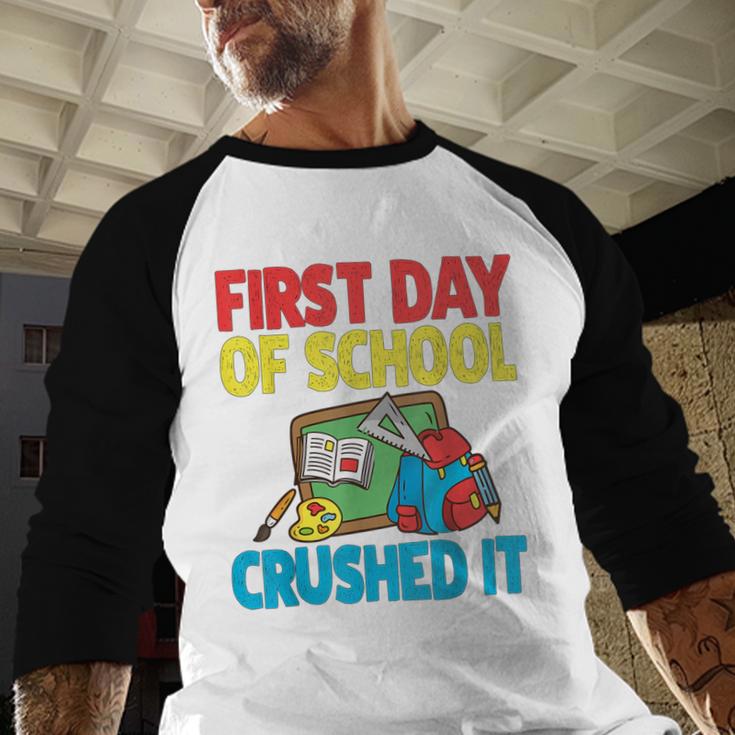 Graduation First Day Of School Crushed It Baseball Raglan Shirt