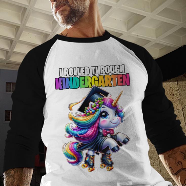 Graduation Kindergarten Unicorn Roller Skate Girls Grad Baseball Raglan Shirt