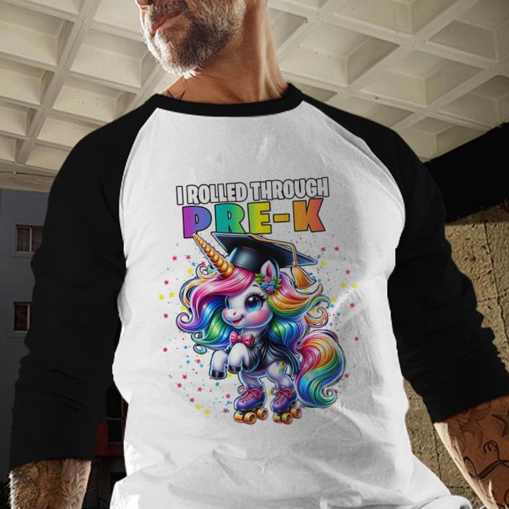 Graduation Pre-K Unicorn Roller Skate Girls Preschool Grad Baseball Raglan Shirt