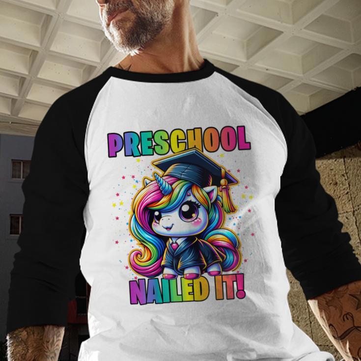 Graduation Preschool Unicorn Nailed It Pre-K Girls Grad Baseball Raglan Shirt