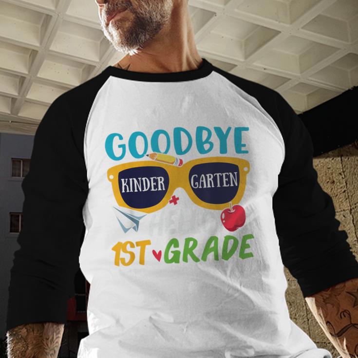 Graduation Shirt Goodbye Kindergarten Hello 1st Grade School Baseball Raglan Shirt